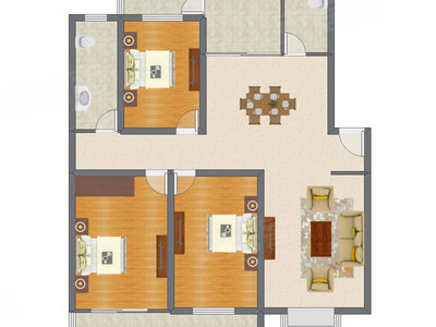 3室2厅 194.06平米