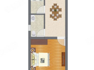 1室1厅 24.01平米