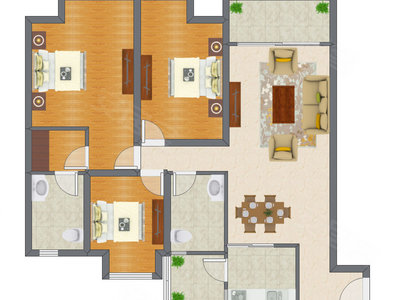 3室2厅 145.37平米