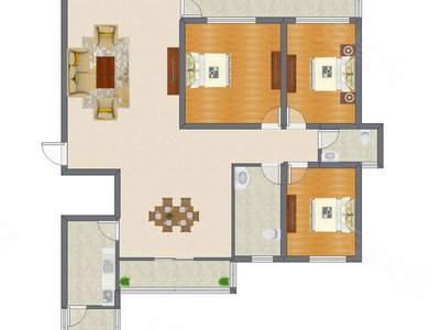 3室2厅 154.53平米