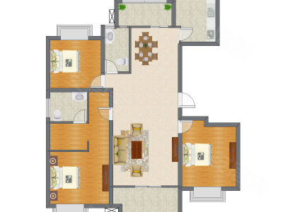 3室2厅 110.78平米