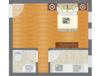 1室0厅 47.80平米户型图