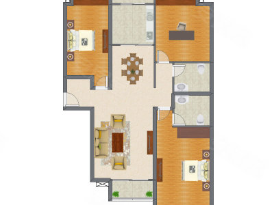 3室2厅 141.88平米