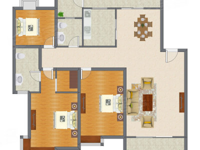 3室2厅 174.10平米