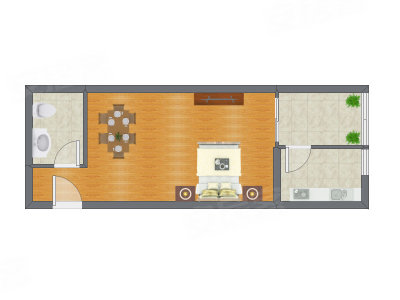 1室0厅 51.72平米户型图