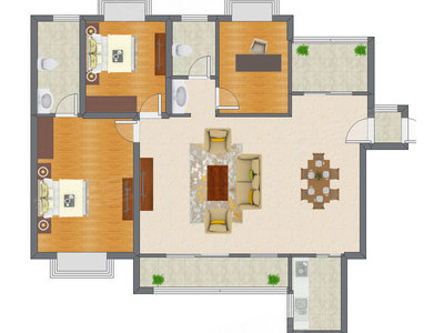 3室2厅 108.52平米