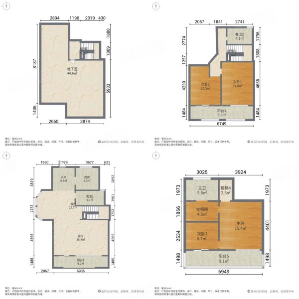 国润溪香米兰(别墅)4室2厅3卫249㎡南1015万