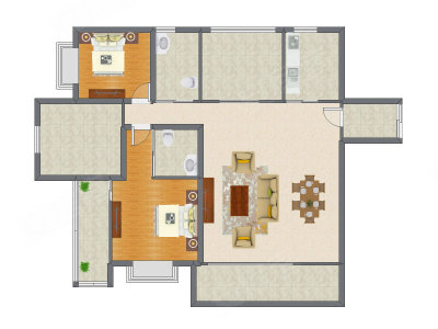 2室2厅 131.00平米
