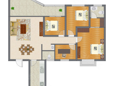 4室2厅 99.14平米