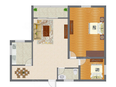 2室2厅 98.78平米