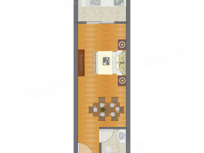 1室0厅 42.70平米户型图