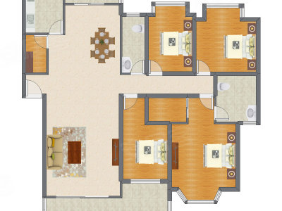 4室2厅 188.80平米户型图