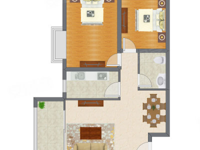 2室2厅 95.74平米