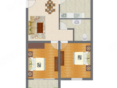 2室1厅 83.14平米