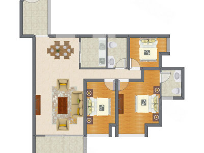 3室2厅 114.98平米