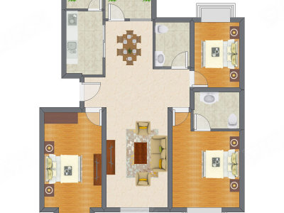 3室2厅 84.59平米