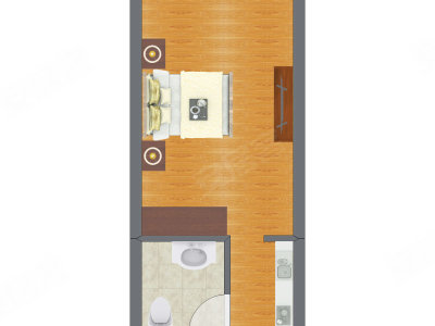 1室0厅 22.05平米户型图
