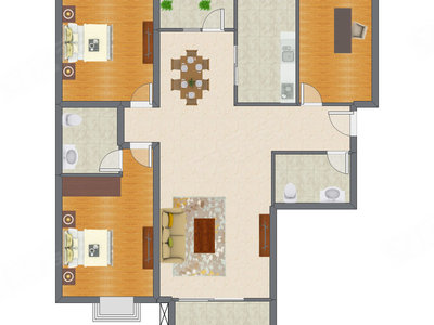 3室2厅 160.78平米