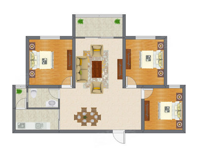 3室2厅 95.60平米