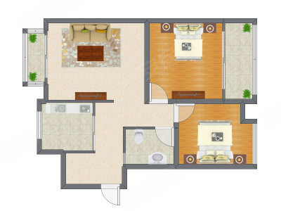 2室1厅 99.00平米户型图
