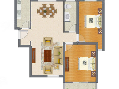 2室2厅 105.90平米