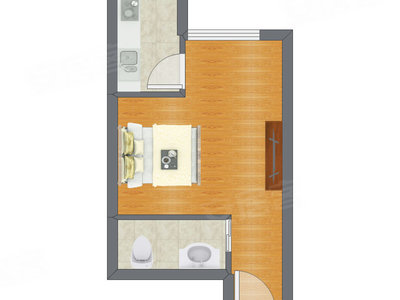 1室0厅 36.36平米户型图