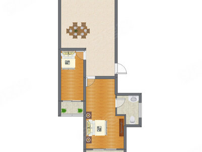 2室1厅 67.15平米