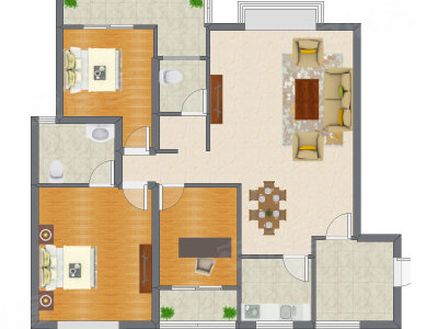 3室2厅 123.42平米