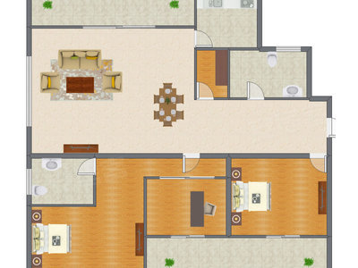 3室2厅 165.00平米户型图