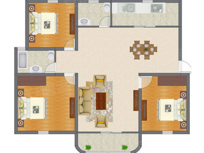 3室2厅 118.63平米