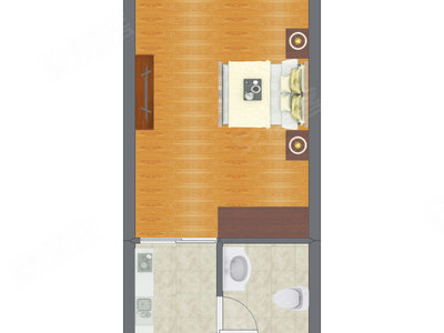 1室1厅 25.17平米