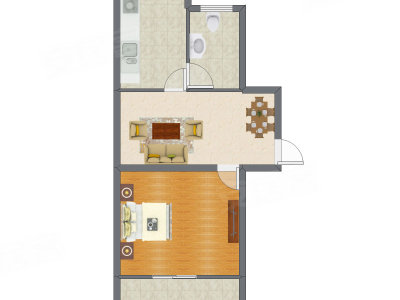 1室1厅 54.60平米