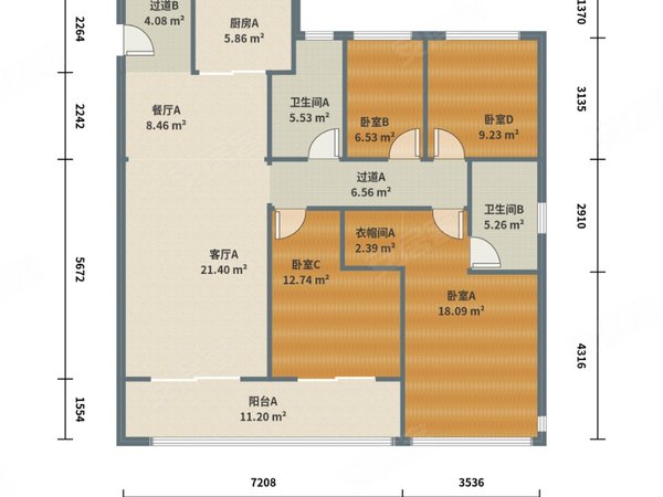 杭州拱墅北景园春樾星宸春樾星宸 4室2厅2卫