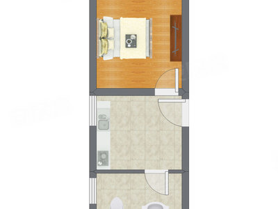 1室0厅 39.40平米户型图