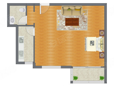 1室0厅 81.88平米户型图
