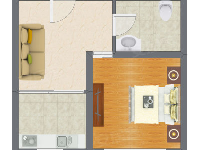 1室1厅 48.02平米户型图