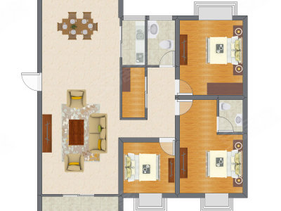 3室2厅 97.23平米