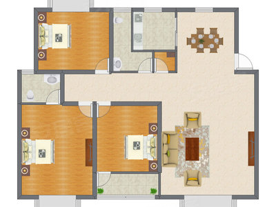 3室1厅 123.68平米