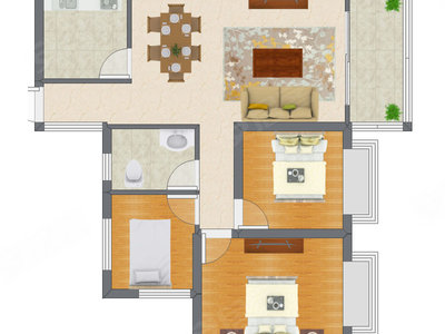 3室2厅 142.00平米户型图