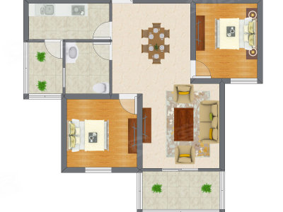 2室2厅 99.32平米