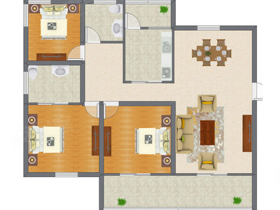 3室2厅 106.45平米
