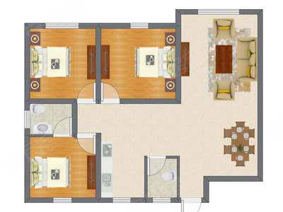 3室1厅 104.50平米