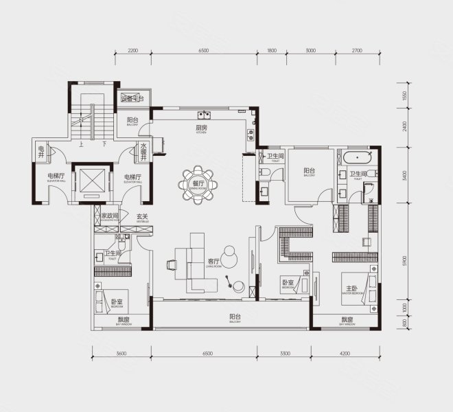 中海·时光之境4室2厅3卫210㎡南490万