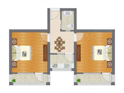 2室1厅 65.11平米