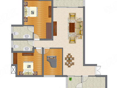 3室2厅 102.05平米