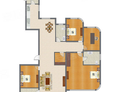 4室2厅 250.63平米