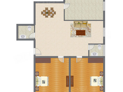 2室2厅 148.00平米