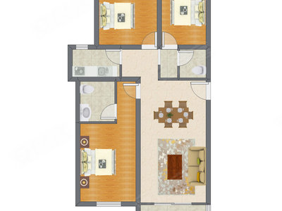 3室2厅 113.21平米