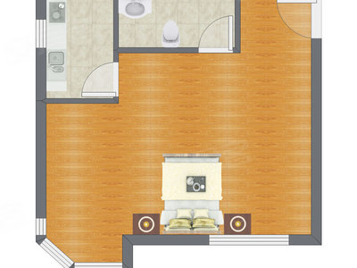 1室0厅 56.15平米户型图