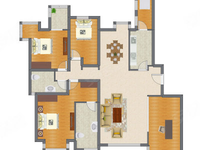 4室2厅 194.55平米